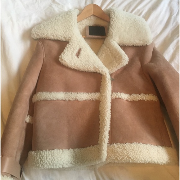 ❌ SOLD on FB ❌ All Saints Shearling Jacket Medium - Picture 2 of 15